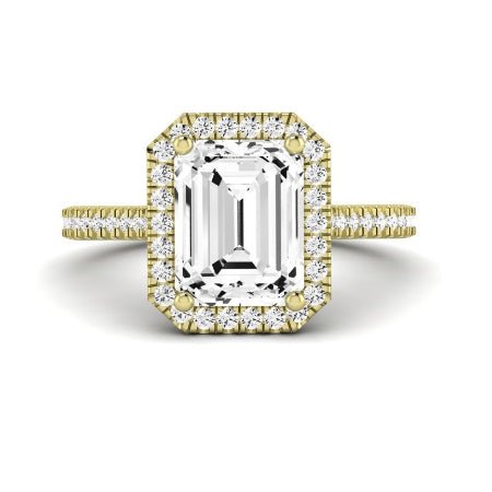 Mallow Emerald Moissanite Bridal Set yellowgold