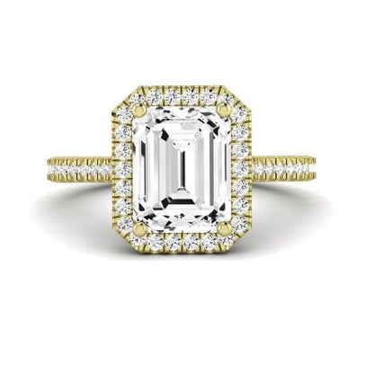 Mallow Emerald Moissanite Bridal Set yellowgold
