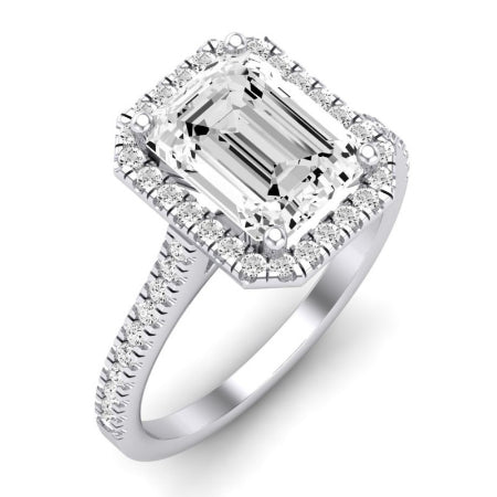 Mallow Emerald Moissanite Bridal Set whitegold
