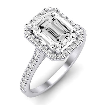 Mallow Emerald Moissanite Bridal Set whitegold