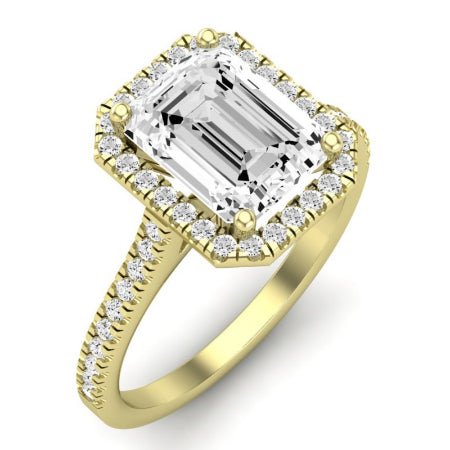Mallow Emerald Moissanite Bridal Set yellowgold