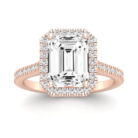 Mallow Emerald Moissanite Bridal Set rosegold