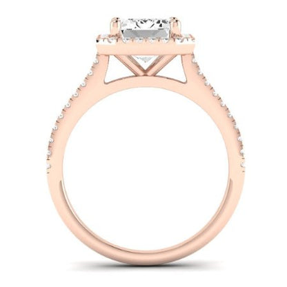 Mallow Emerald Moissanite Bridal Set rosegold