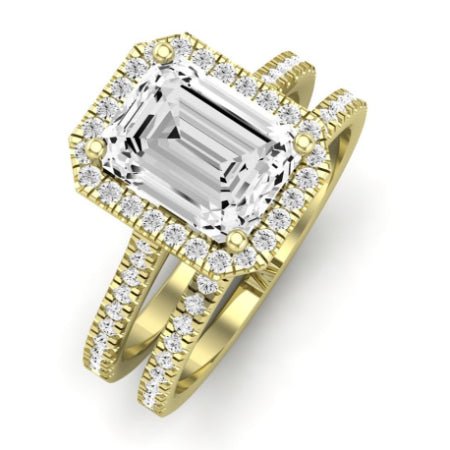 Mallow Emerald Moissanite Bridal Set yellowgold