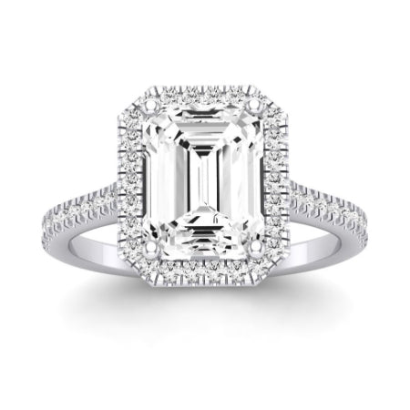 Mallow Emerald Moissanite Bridal Set whitegold