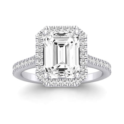 Mallow Emerald Moissanite Bridal Set whitegold