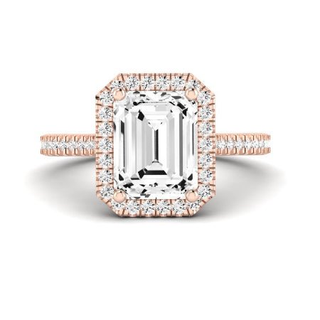 Mallow Emerald Moissanite Bridal Set rosegold