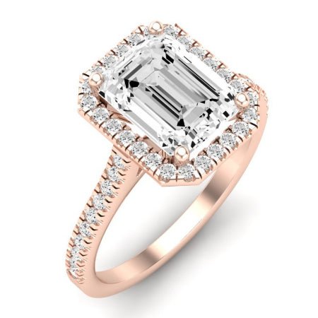 Mallow Emerald Moissanite Bridal Set rosegold