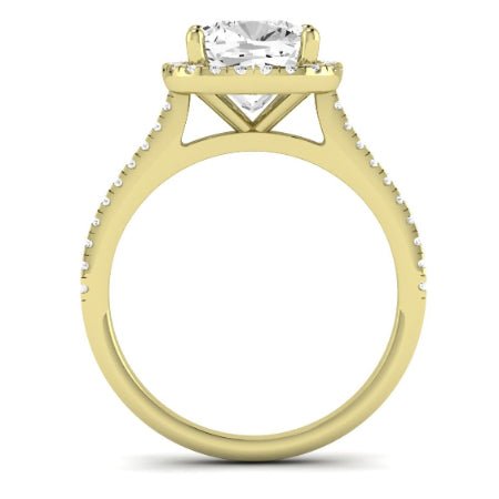Mallow Moissanite Matching Band Only (does Not Include Engagement Ring)   For Ring With Cushion Center yellowgold