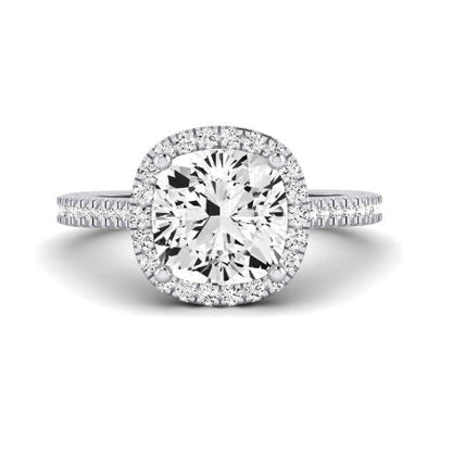 Mallow Moissanite Matching Band Only (does Not Include Engagement Ring)   For Ring With Cushion Center whitegold