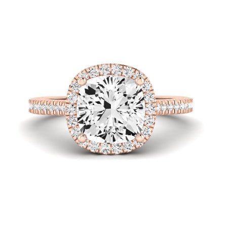 Mallow Moissanite Matching Band Only (does Not Include Engagement Ring)   For Ring With Cushion Center rosegold