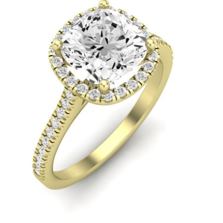 Mallow Moissanite Matching Band Only (does Not Include Engagement Ring)   For Ring With Cushion Center yellowgold