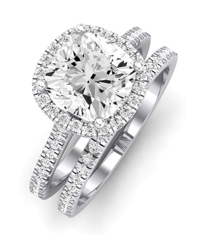 Mallow Moissanite Matching Band Only (does Not Include Engagement Ring)   For Ring With Cushion Center whitegold