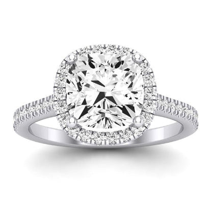 Mallow Moissanite Matching Band Only (does Not Include Engagement Ring)   For Ring With Cushion Center whitegold