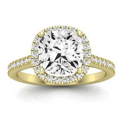 Mallow Moissanite Matching Band Only (does Not Include Engagement Ring)   For Ring With Cushion Center yellowgold