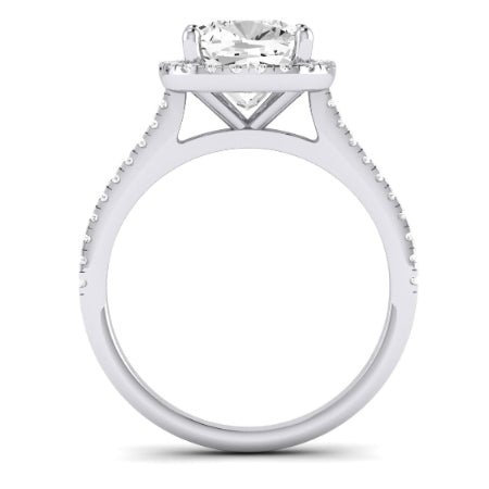 Mallow Moissanite Matching Band Only (does Not Include Engagement Ring)   For Ring With Cushion Center whitegold
