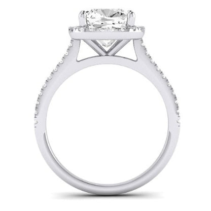 Mallow Moissanite Matching Band Only (does Not Include Engagement Ring)   For Ring With Cushion Center whitegold