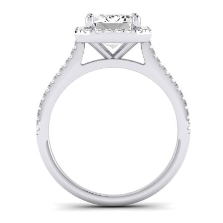 Mallow Moissanite Matching Band Only (does Not Include Engagement Ring)   For Ring With Emerald Center whitegold