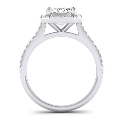 Mallow Moissanite Matching Band Only (does Not Include Engagement Ring)   For Ring With Emerald Center whitegold