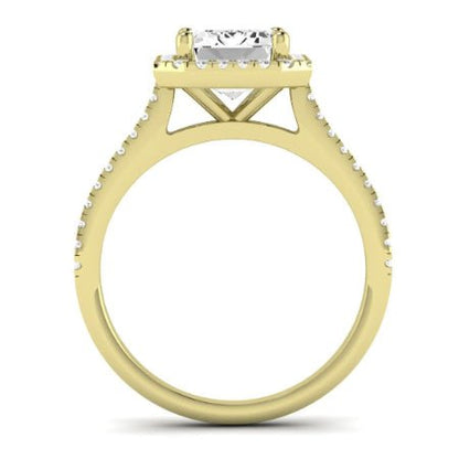 Mallow Moissanite Matching Band Only (does Not Include Engagement Ring)   For Ring With Emerald Center yellowgold