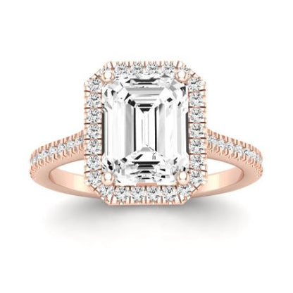 Mallow Moissanite Matching Band Only (does Not Include Engagement Ring)   For Ring With Emerald Center rosegold