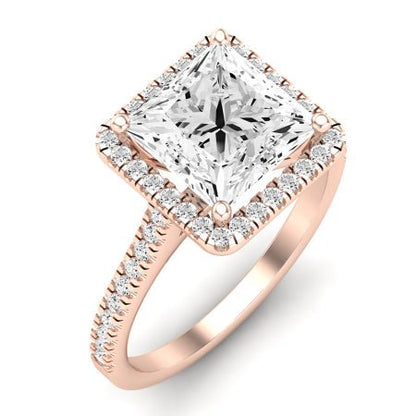 Mallow Moissanite Matching Band Only (does Not Include Engagement Ring)   For Ring With Princess Center rosegold