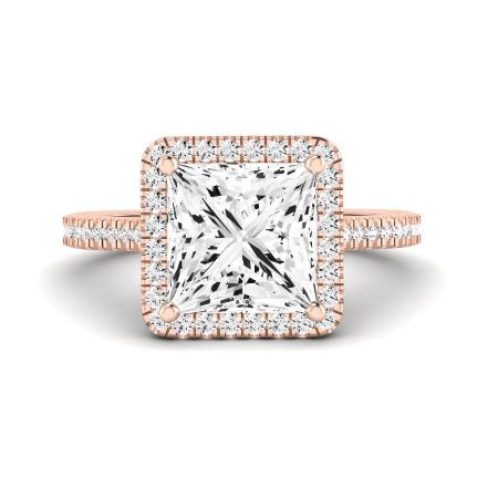 Mallow Moissanite Matching Band Only (does Not Include Engagement Ring)   For Ring With Princess Center rosegold