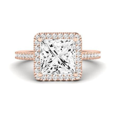 Mallow Moissanite Matching Band Only (does Not Include Engagement Ring)   For Ring With Princess Center rosegold