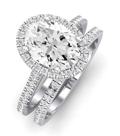 Mallow Oval Moissanite Bridal Set whitegold