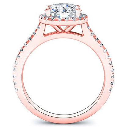 Mallow Round Moissanite Engagement Ring rosegold
