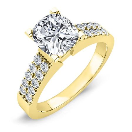Malva Diamond Matching Band Only (engagement Ring Not Included) For Ring With Cushion Center yellowgold