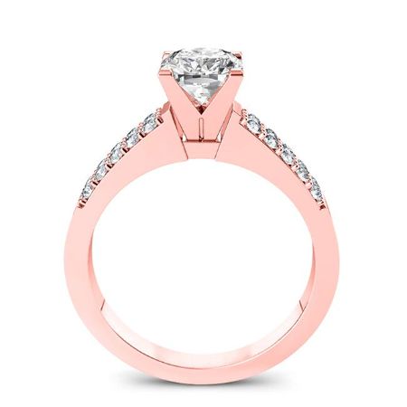 Malva Moissanite Matching Band Only (engagement Ring Not Included) For Ring With Cushion Center rosegold