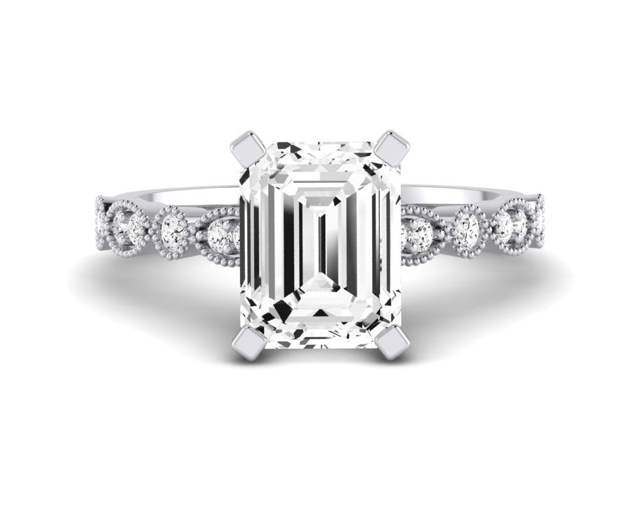 Marigold Emerald Diamond Engagement Ring (Lab Grown Igi Cert) whitegold