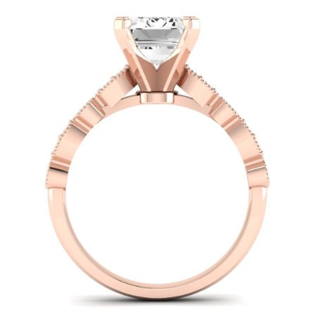 Marigold Emerald Moissanite Bridal Set rosegold