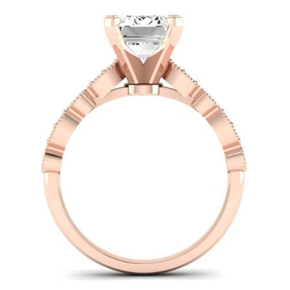 Marigold Emerald Moissanite Bridal Set rosegold