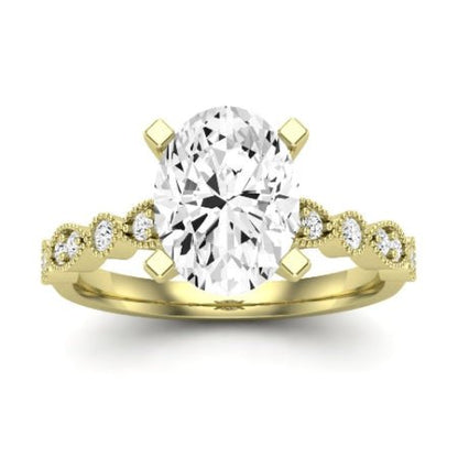 Marigold Oval Moissanite Bridal Set yellowgold