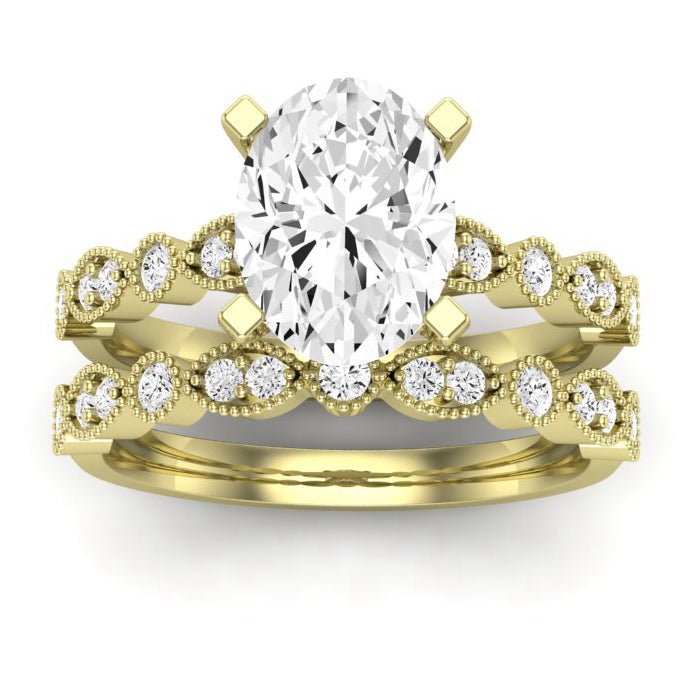Marigold Oval Moissanite Bridal Set yellowgold