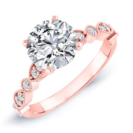 Marigold Round Moissanite Bridal Set rosegold