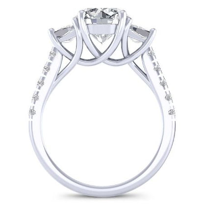Marjoram Diamond Matching Band Only (engagement Ring Not Included) For Ring With Round Center whitegold