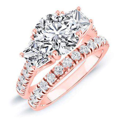 Marjoram Diamond Matching Band Only (engagement Ring Not Included) For Ring With Round Center rosegold