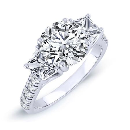 Marjoram Diamond Matching Band Only (engagement Ring Not Included) For Ring With Round Center whitegold