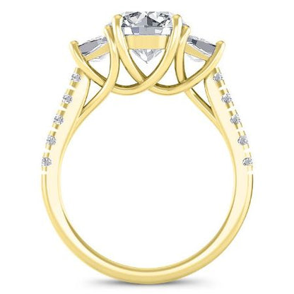 Marjoram Diamond Matching Band Only (engagement Ring Not Included) For Ring With Round Center yellowgold