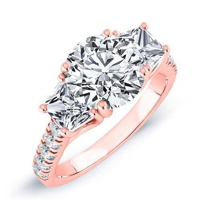 Marjoram Diamond Matching Band Only (engagement Ring Not Included) For Ring With Round Center rosegold
