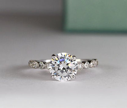 Marjoram Round Diamond Engagement Ring (Lab Grown Igi Cert) whitegold
