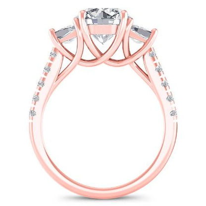 Marjoram Round Moissanite Bridal Set rosegold