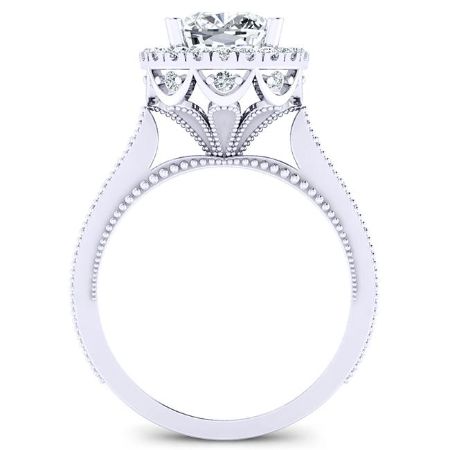 Mawar Diamond Matching Band Only (engagement Ring Not Included) For Ring With Cushion Center whitegold