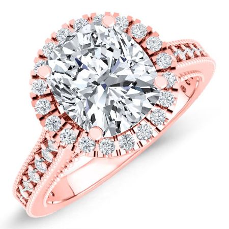Mawar Diamond Matching Band Only (engagement Ring Not Included) For Ring With Cushion Center rosegold