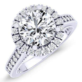 Mawar Round Diamond Engagement Ring (Lab Grown Igi Cert) whitegold