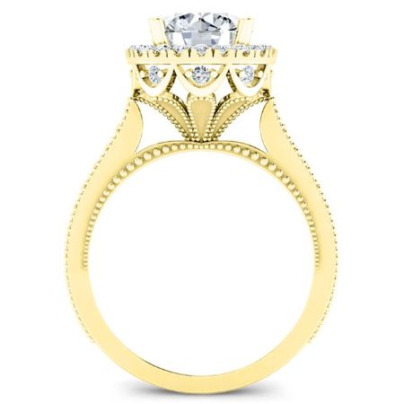 Mawar Round Moissanite Engagement Ring yellowgold