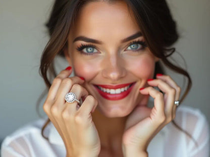 Mawar - Round Moissanite Engagement Ring